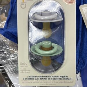 MOTHER Pacifiers with White and Brown Accents